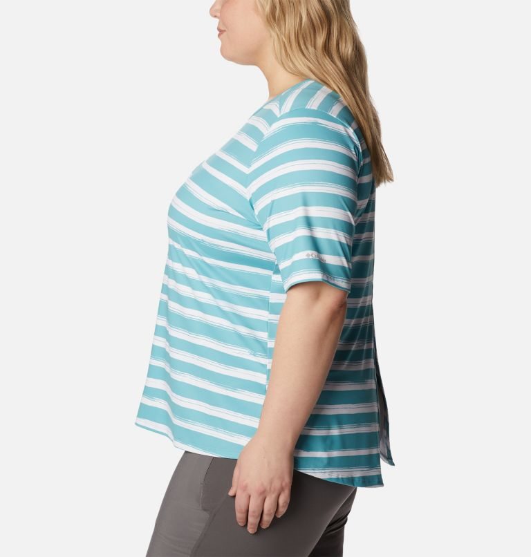 Women's Columbia Chill River T Shirts Stripe | Plus Size CA-E0A53
